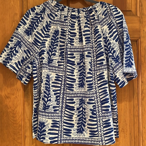 Loft Fern Stripe Tasseled V-neck Blouse - NWT - Picture 6 of 6